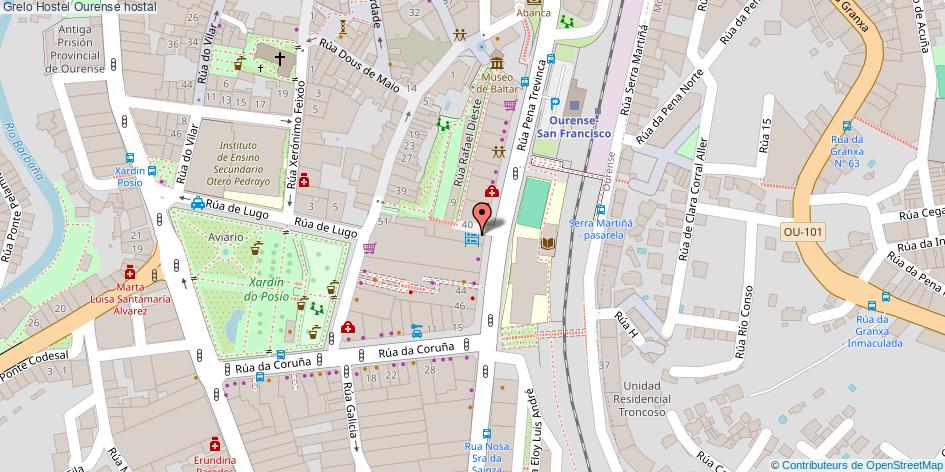 mapa Grelo Hostel hostal Ourense