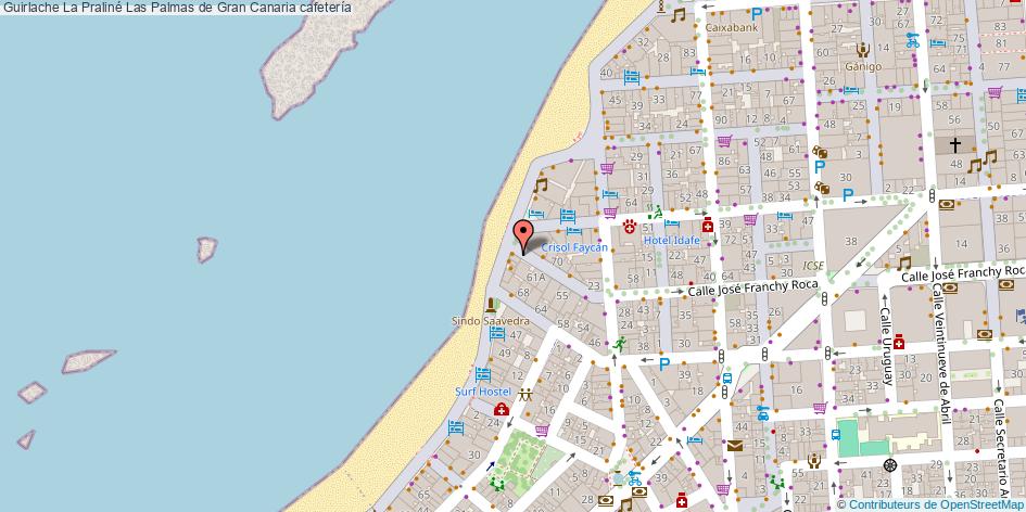 mapa Guirlache La Praliné cafetería Las Palmas de Gran Canaria