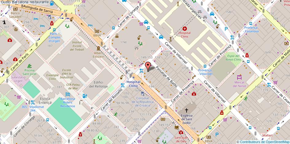 mapa Gusto restaurante Barcelona