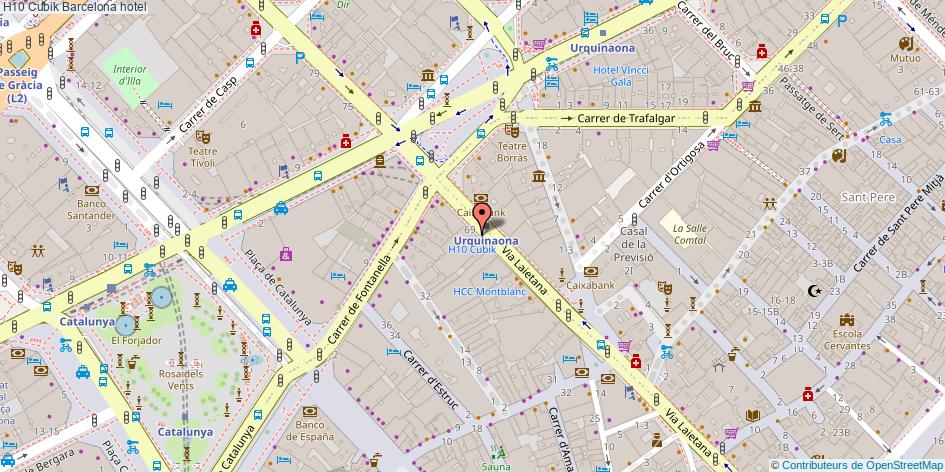 mapa H10 Cubik hotel Barcelona
