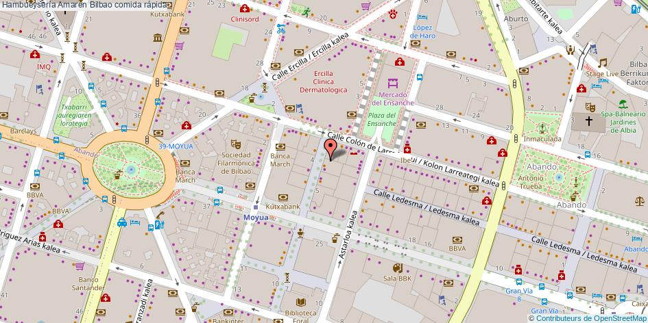 mapa Hambueysería Amaren comida rápida Bilbao