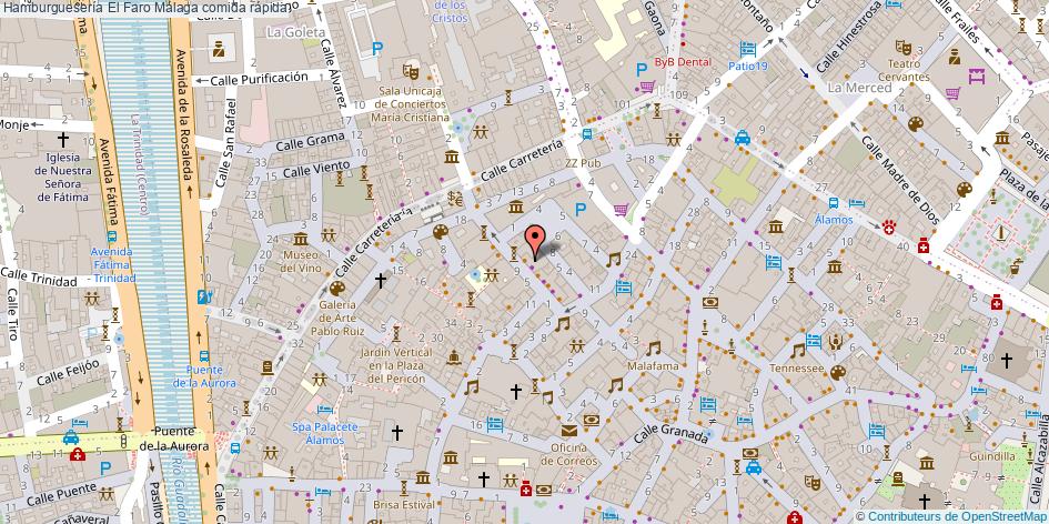 mapa Hamburguesería El Faro comida rápida Málaga