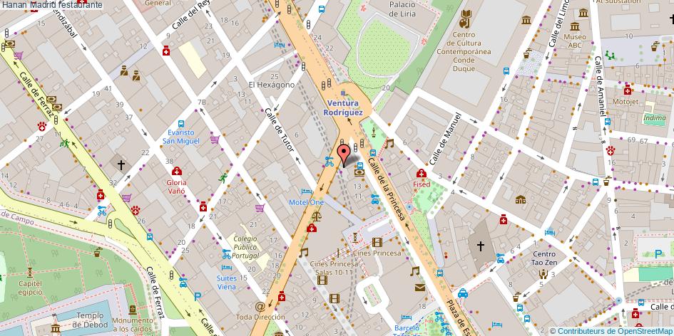 mapa Hanan restaurante Madrid