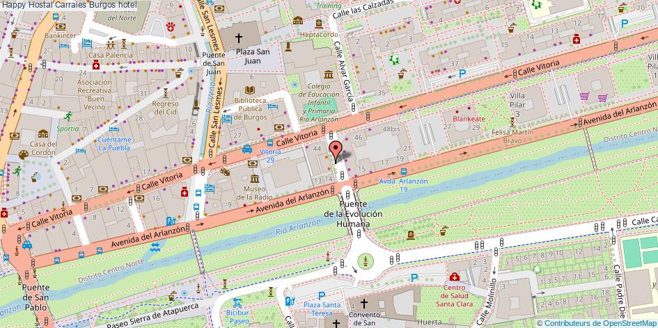 mapa Happy Hostal Carrales hotel Burgos