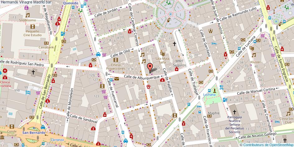 mapa Hermanos Vinagre bar Madrid