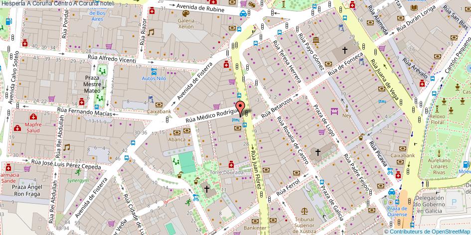 mapa Hesperia A Coruña Centro hotel A Coruña