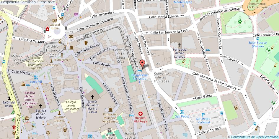 mapa Hospedería Fernando I hotel León