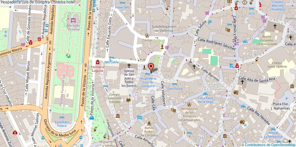 mapa Hospedería Luis de Góngora hotel Córdoba