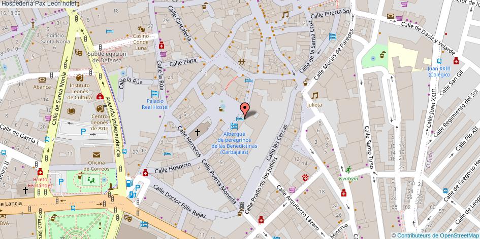 mapa Hospedería Pax hotel León