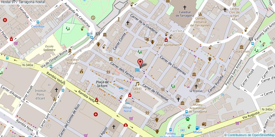 mapa Hostal 977 hostal Tarragona