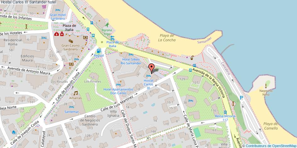 mapa Hostal Carlos III hotel Santander