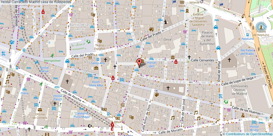 mapa Hostal Carracedo casa de huéspedes Madrid