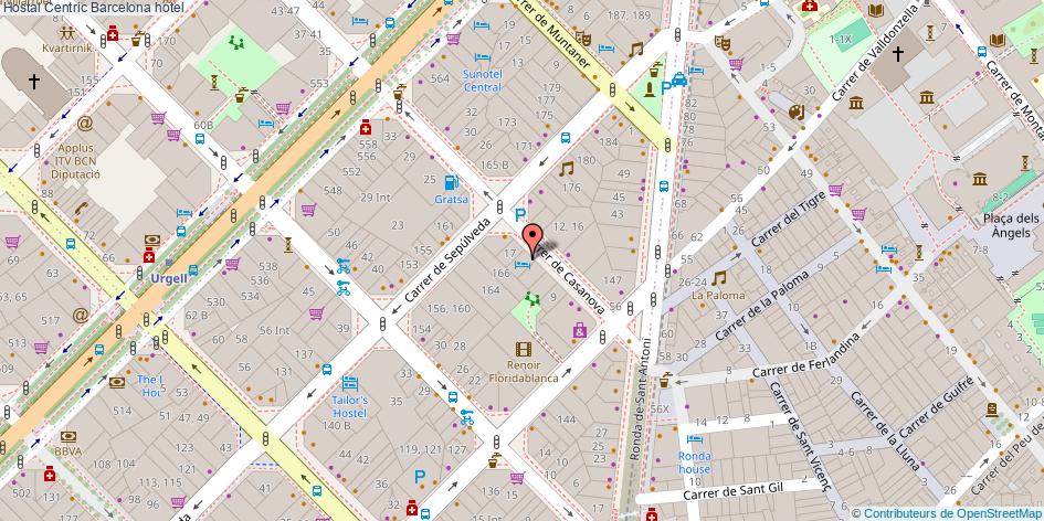 mapa Hostal Centric hotel Barcelona