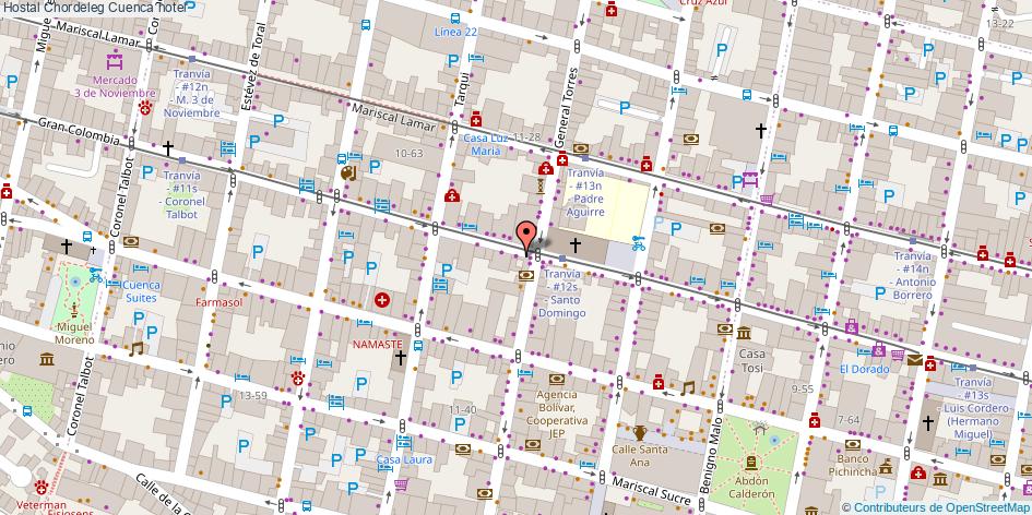 mapa Hostal Chordeleg hotel Cuenca