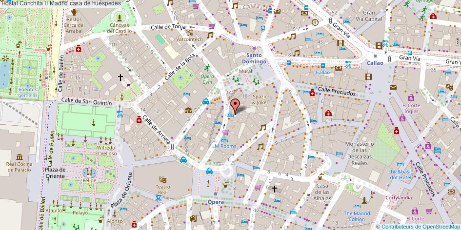 mapa Hostal Conchita II casa de huéspedes Madrid