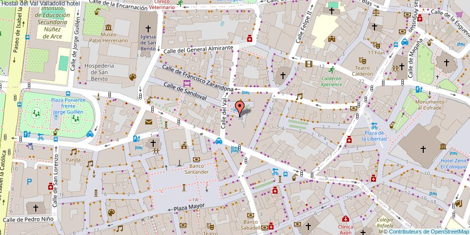 mapa Hostal del Val hotel Valladolid