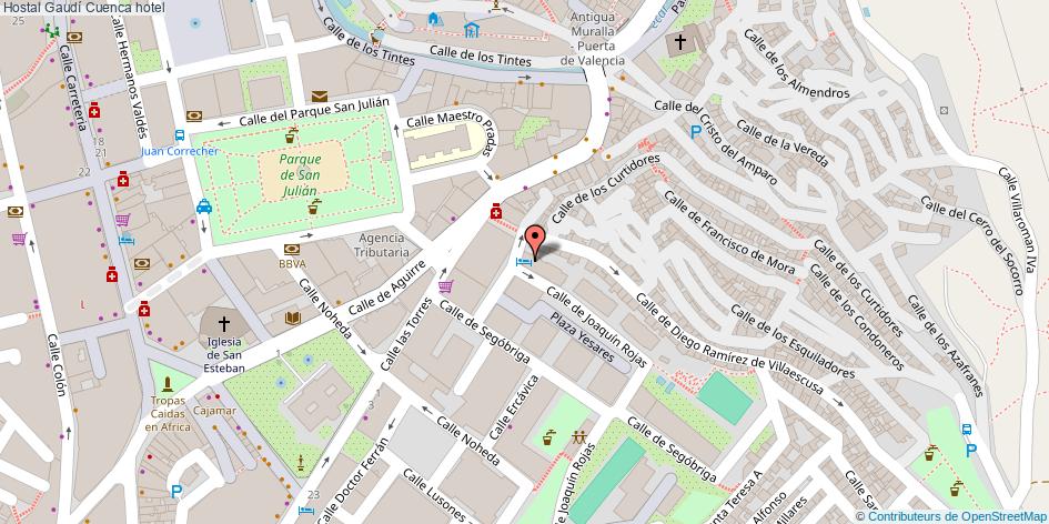 mapa Hostal Gaudí hotel Cuenca