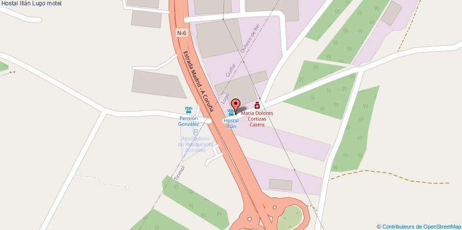 mapa Hostal Illán motel Lugo