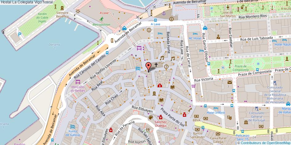 mapa Hostal La Colegiata hostal Vigo