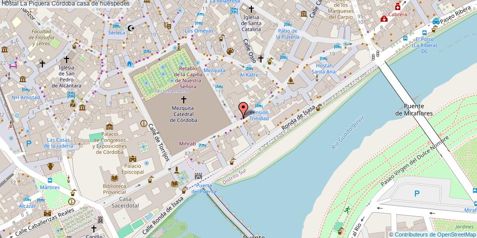 mapa Hostal La Piquera casa de huéspedes Córdoba