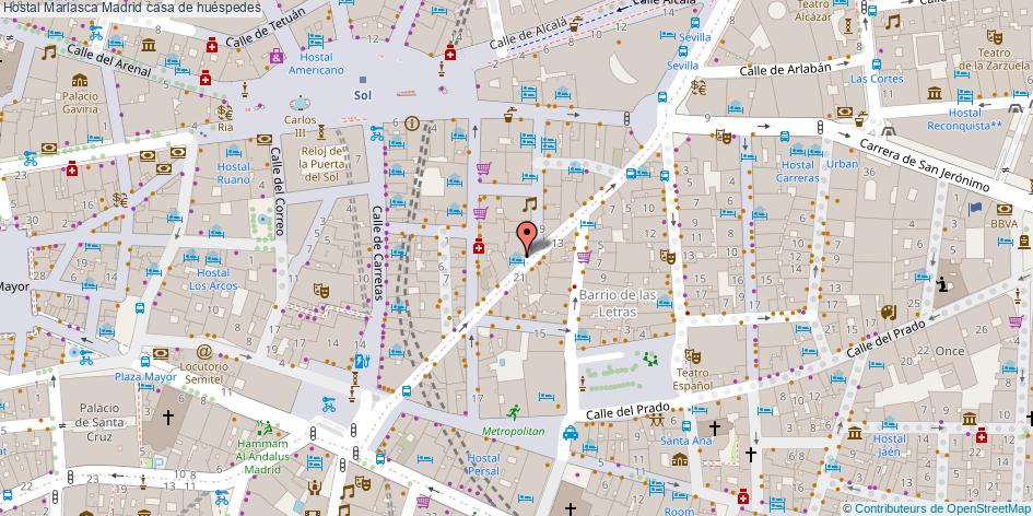mapa Hostal Marlasca casa de huéspedes Madrid