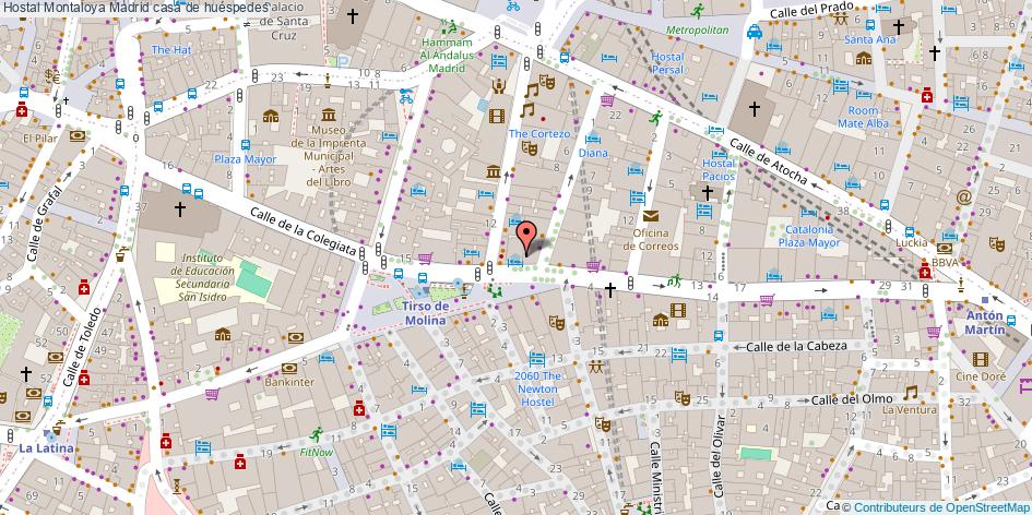 mapa Hostal Montaloya casa de huéspedes Madrid