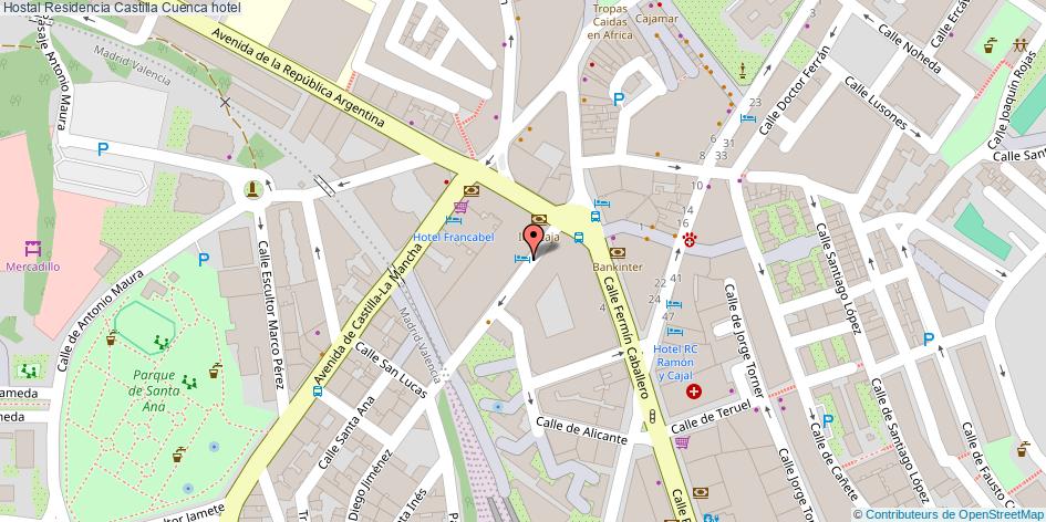 mapa Hostal Residencia Castilla hotel Cuenca
