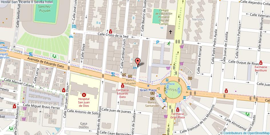 mapa Hostal San Vicente II hotel Sevilla