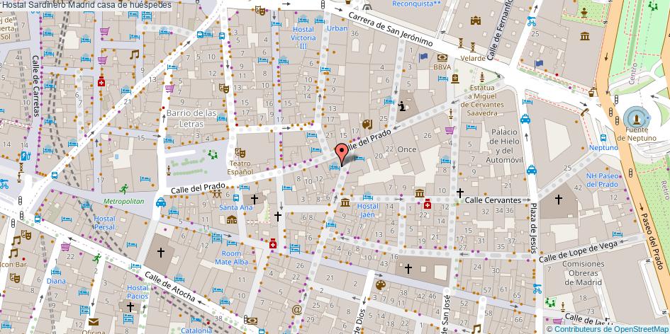 mapa Hostal Sardinero casa de huéspedes Madrid