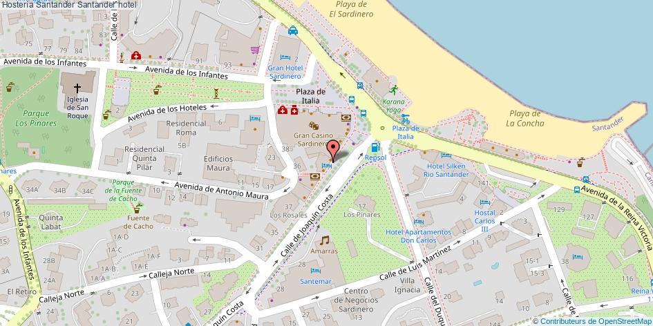 mapa Hostería Santander hotel Santander