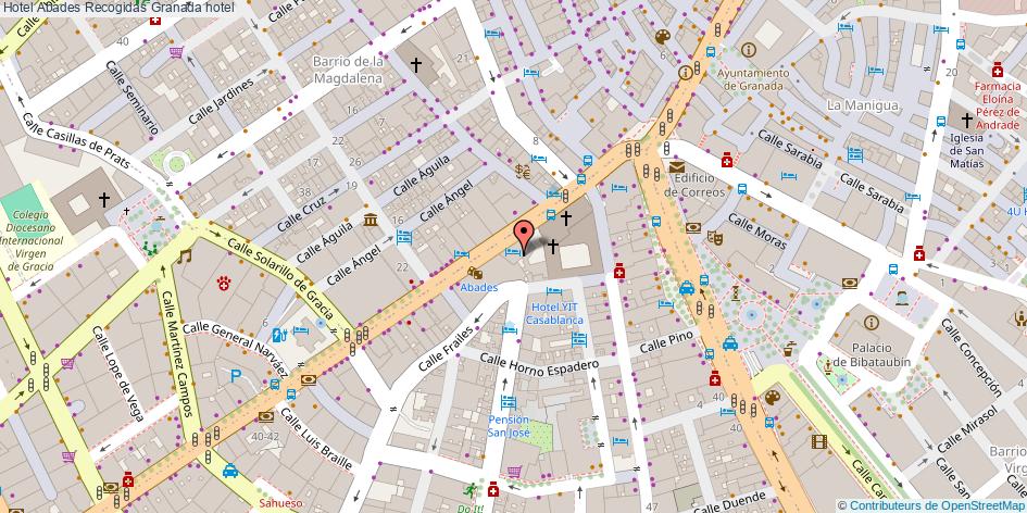 mapa Hotel Abades Recogidas hotel Granada