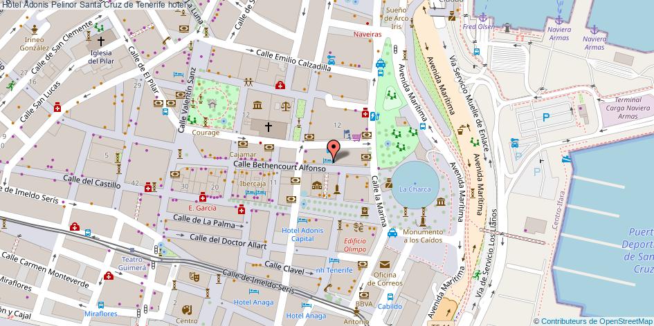 mapa Hotel Adonis Pelinor hotel Santa Cruz de Tenerife