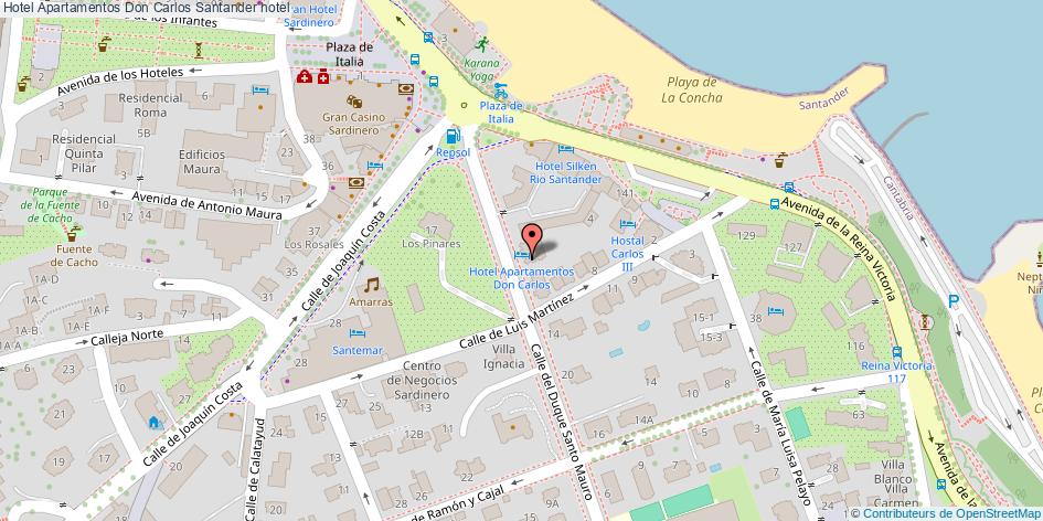 mapa Hotel Apartamentos Don Carlos hotel Santander