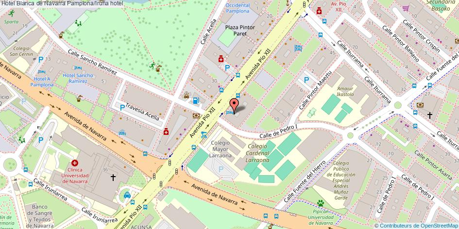 mapa Hotel Blanca de Navarra hotel Pamplona/Iruña