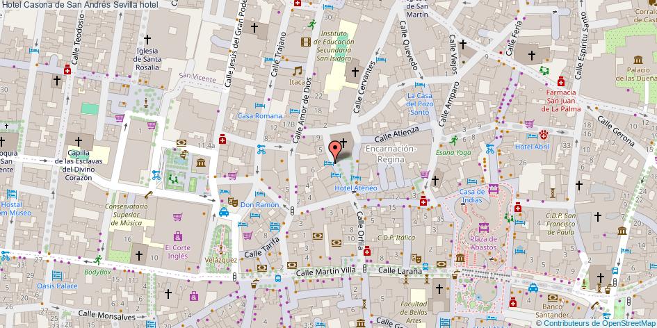 mapa Hotel Casona de San Andrés hotel Sevilla