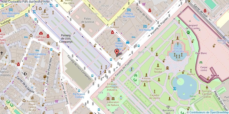 mapa Hotel Ciudadela Parc hotel Barcelona
