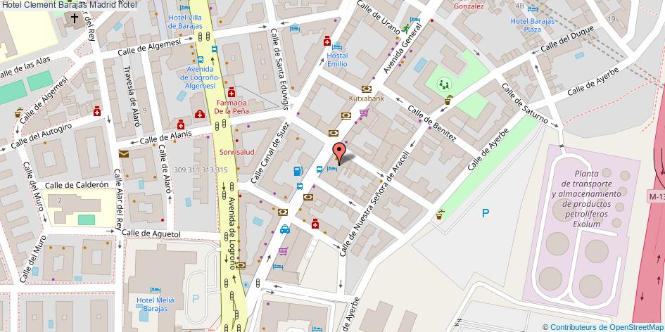 mapa Hotel Clement Barajas hotel Madrid