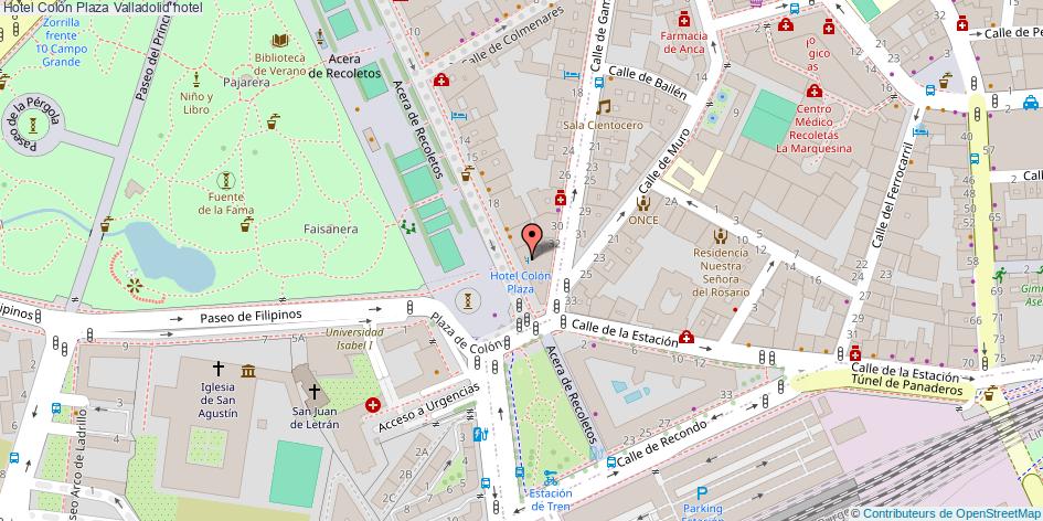 mapa Hotel Colón Plaza hotel Valladolid
