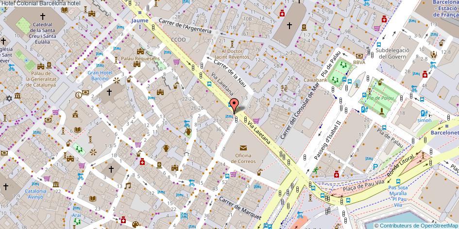 mapa Hotel Colonial hotel Barcelona