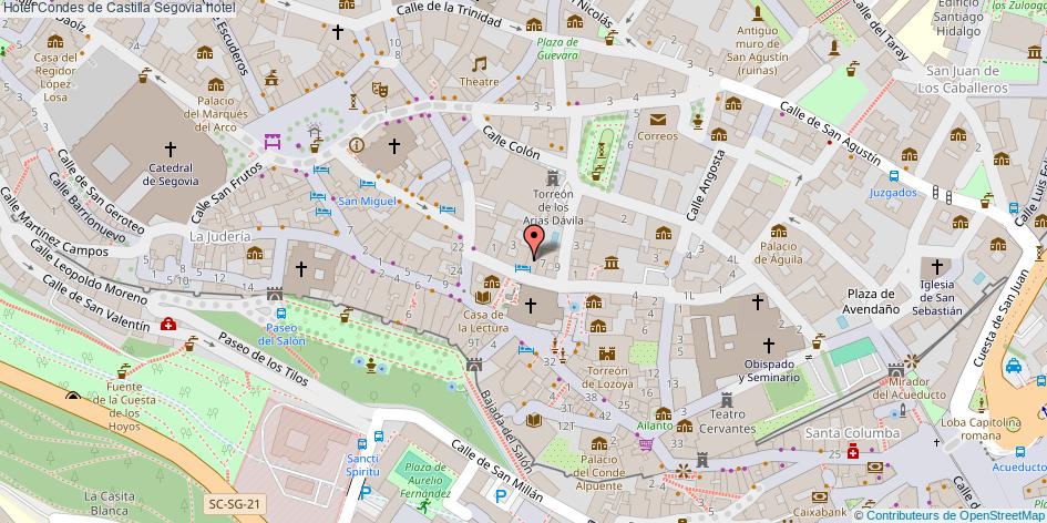 mapa Hotel Condes de Castilla hotel Segovia