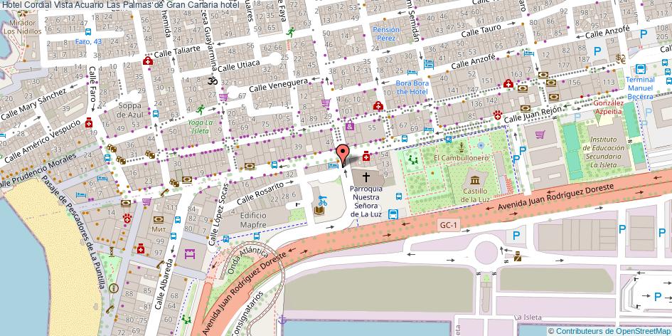 mapa Hotel Cordial Vista Acuario hotel Las Palmas de Gran Canaria