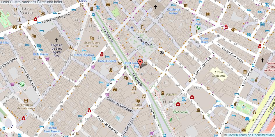 mapa Hotel Cuatro Naciones hotel Barcelona
