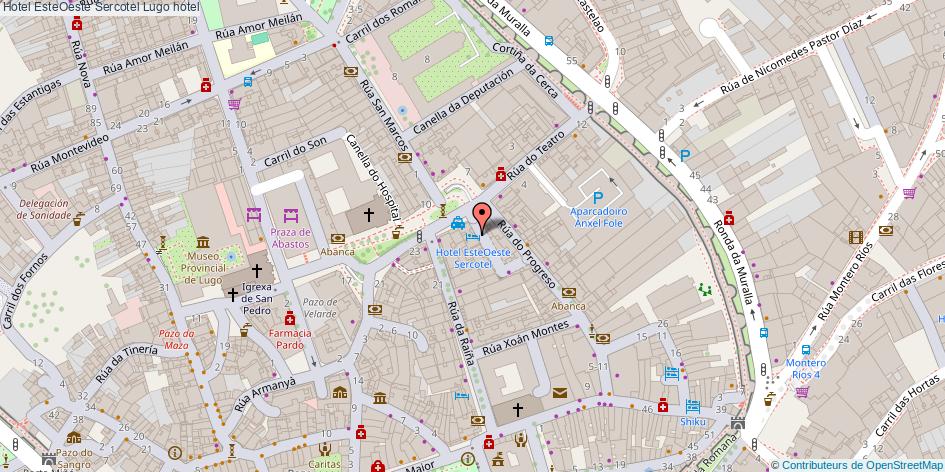 mapa Hotel EsteOeste Sercotel hotel Lugo