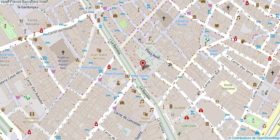 mapa Hotel Fornos hotel Barcelona