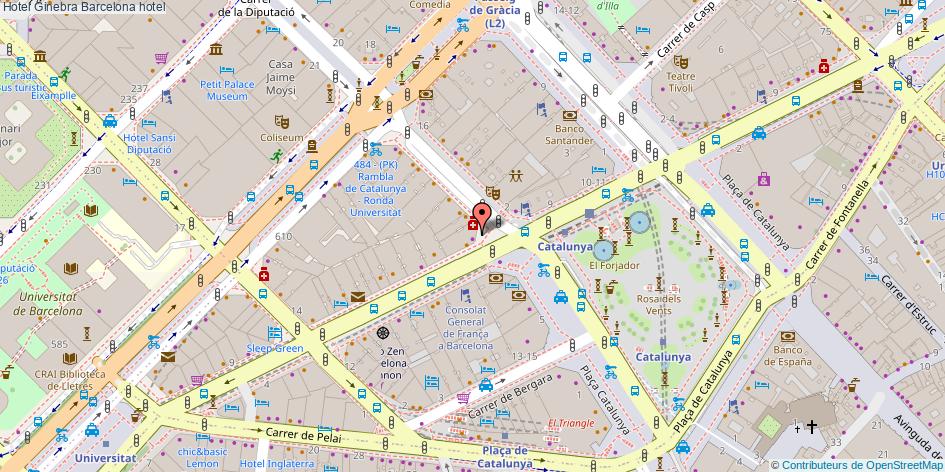 mapa Hotel Ginebra hotel Barcelona