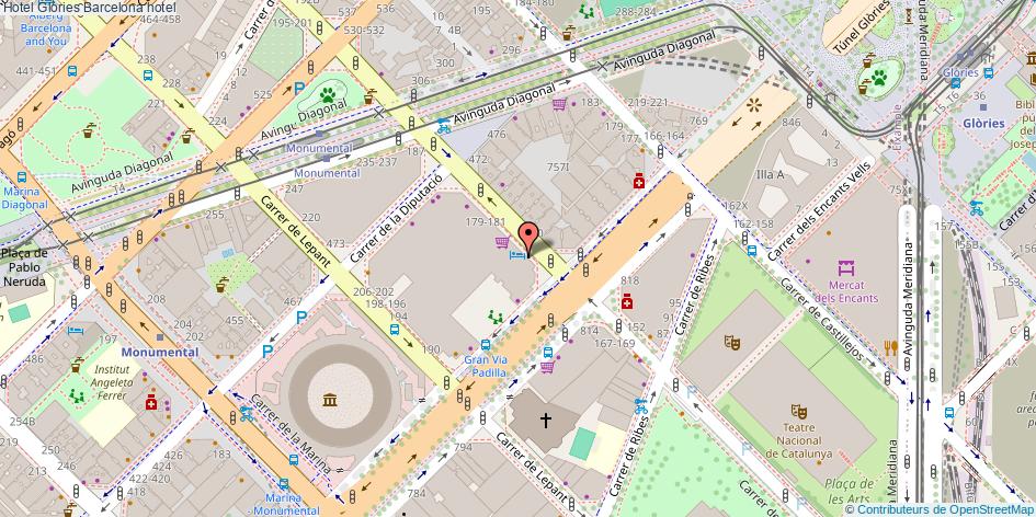 mapa Hotel Glòries hotel Barcelona