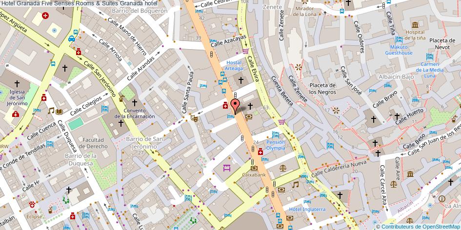 mapa Hotel Granada Five Senses Rooms & Suites hotel Granada