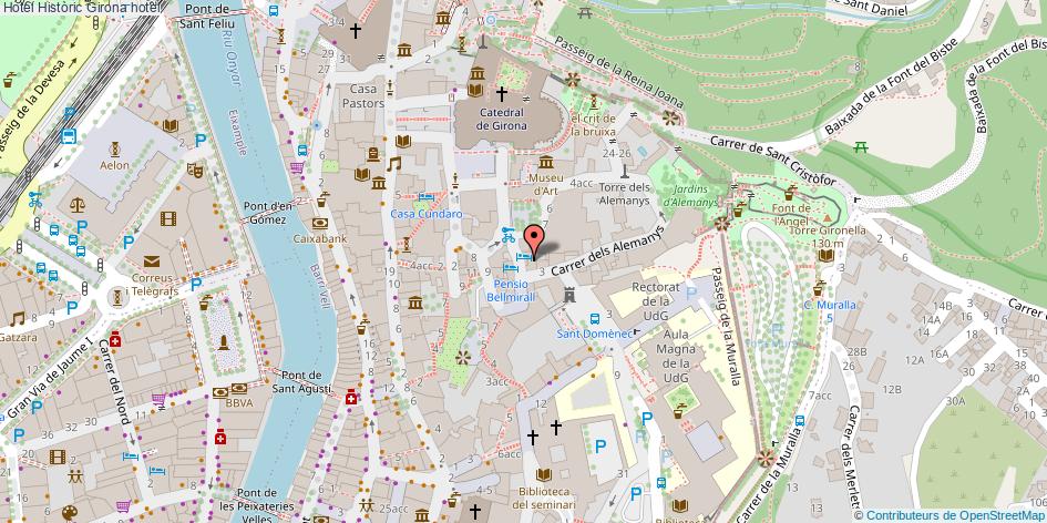 mapa Hotel Històric hotel Girona
