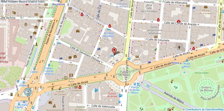 mapa Hotel Hospes Madrid hotel Madrid