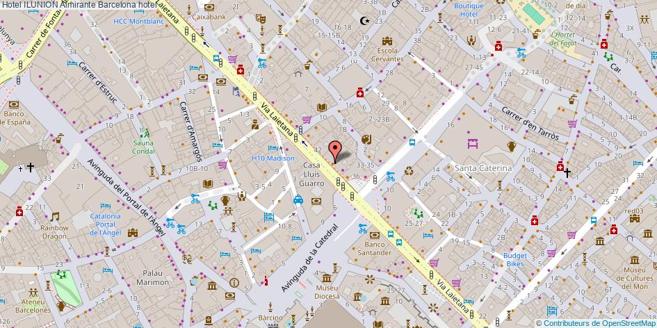 mapa Hotel ILUNION Almirante hotel Barcelona